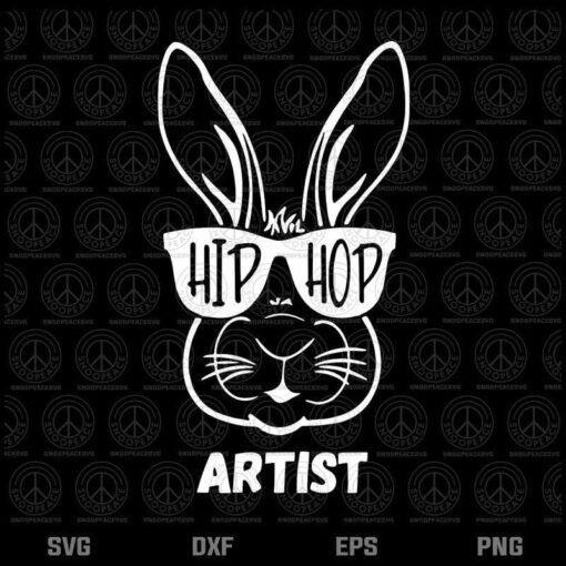 Hip Hop Artist bunny rabbit graphic funny pun Easter, Hip Hop Bunny, Easter Bunny, Layered Svg, Png, Dxf, Eps