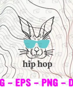 Hiphop Bunny, Hipster Easter, Hip Hop Boy, Blue Sunglasses, Sunglasses Bunny, Cute Bunnies, Gift For Friend Layered Svg Eps Png Dxf