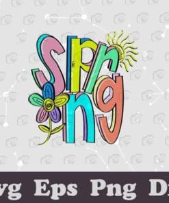 Hippie Spring, Flower, Sunny, Beach, Hello Spring, Layered SVG, DXF, PNG, EPS