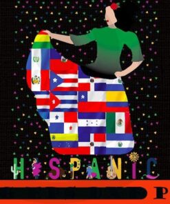 Hispanic countries flag dress, National Hispanic Heritage Month, Spain, Mexico, The Caribbean, Central and South America Language Culture Customizable PNG