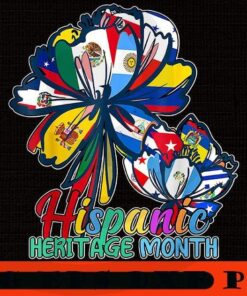 Hispanic countries flag flower, National Hispanic Heritage Month, Spain, Mexico, The Caribbean, Central and South America Language Culture Customizable PNG