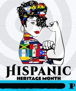 Hispanic flag woman, National Hispanic Heritage Month, Spain, Mexico, The Caribbean, Central and South America Language Culture Customizable PNG