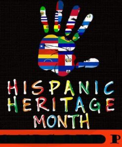 Hispanic Heritage Month All Latin Countries Flags Hand Print Pride , National Hispanic Heritage Month, Spain, Mexico, The Caribbean, Central and South America Language Culture Customizable PNG