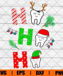 Ho Ho Ho, Reindeer, Merry Christmas, Santa, Teeths, Christmas Tree, Merry Christmas, Christmas Vacation, Layered SVG, DXF, PNG, EPS