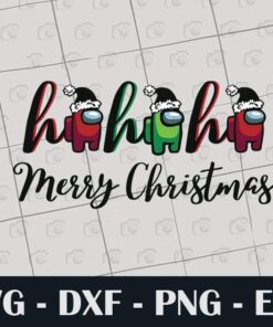 Ho Ho Ho svg, Among Us svg, Crewmate svg, Merry Christmas, Layered SVG, DXF, PNG, EPS
