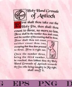 Holy Hand Grenade of Antioch, Take Out The Holy Pin, Foe Rabbit, Monty Python, funny Layered Svg Eps Png Dxf