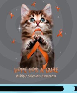 Hope For A Cure, Multiple Sclerosis Awareness, Nurse , Cute Cat, Praying Cat, Cat Lovers, Love Cat, Customizable Png
