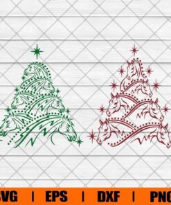 Horses Christmas Tree , Horse Lover , Christmas Trees , Merry Christmas , Svg Eps Png Dxf