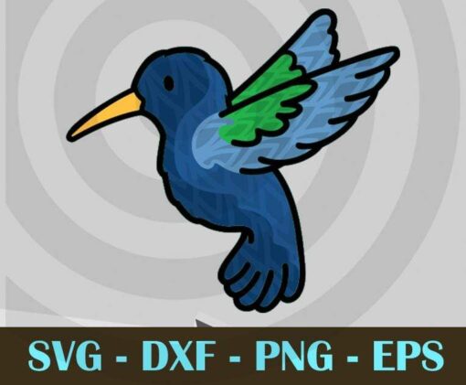 Hummingbird cute bird blue teal cute animal Design Bundles 3D Customizable Layered Svg, Svg Eps Png Dxf