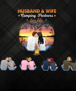 Husband And Wife, Camping Partners For Life, Live Together, Couple Shirt, Gift For Her, Gift For Him Png