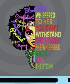I Am The Storm Strong African Woman, Black History Month, They Whispered To Her, You Can't Withstand The Storm, Afro Woman, Customizable Png