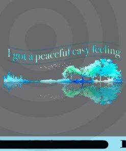I Got A Peaceful Easy Feeling, Eagles, Tree Painting, Tree Drawing, Guitar, hippie style, peace love and rock n roll music Customizable Png