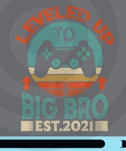 I Leveled Up To Big Brother Est 2021 Promoted To Big Bro, Love Video Game, Boy Gift, Gamer Gift, Retro Video Game Controller, Customizable Png