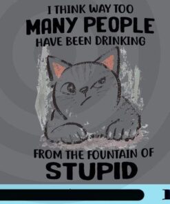 I Think Way Too Many People Have Been Drinking From The Fountain Of Stupid, Funny Cat, Cat Owner Gift, Customizable Png