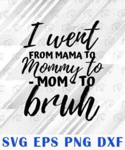 I Went From Mama to Mommy To Mom To Bruh, Funny Mothers Day, Gifts for Mom,SVG PNG DXF, EPS, PDF