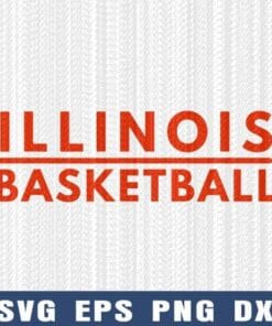 Illinois Athletics Basketball, Men's Basketball, Basketball Lovers, Illinois Basketball, Illinois Baseketball Logo, Layered SVG, DXF, PNG, EPS