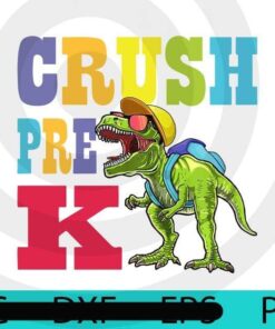 I'm Ready To Crush PreK PNG, Dinosaur T-rex Kids Shirt Design, Back to School Kids Outfit Design First Day of School Customizable PNG