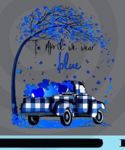 In April We Wear Blue, Blue Caro Car, Autism Awareness, Blue Tree, Blue Puzzle, Blue Lovers, Customizable Png