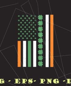 Irish American Flag, Ireland Flag, ST PATRICKS DAY Gifts, St. Patrick's Day Big Irish American Flag Layered SVG, DXF, PNG, EPS