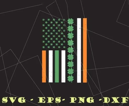 Irish American Flag, Ireland Flag, ST PATRICKS DAY Gifts, St. Patrick's Day Big Irish American Flag Layered SVG, DXF, PNG, EPS