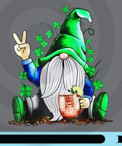 Irish Hippie Gnome, Holding Clover, Gnome Peace, Gnome, Gnome And Beer, Beer Lover Mythical Customizable Png