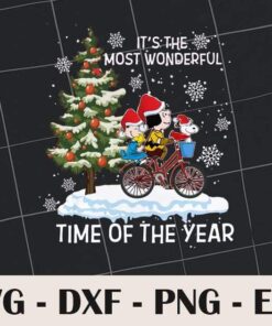 It's The Most Wonderful Time Of The Year Svg, Christmas Snoopy, Snowflakes, Layered SVG, DXF, PNG, EPS