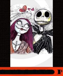 Jack and Sally heart Love , The Nightmare Before Christmas, Halloween 2021, Disney Film, Customizable PNG
