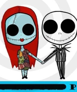 Jack and Sandy Cute couple , The Nightmare Before Christmas, Happy Halloween 2021, Disney Film, Customizable PNG