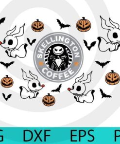 Jack skellington svg, Starbucks cup svg, Starbucks svg, Full Wrap for Starbucks , Halloween 2021, 2021 Halloween, Halloween, Halloween Theme, Customizable Layered Svg, Svg Eps Png Dxf