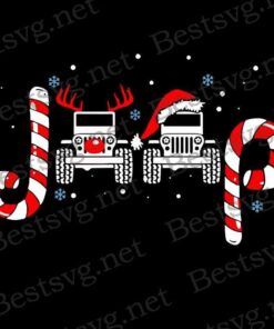 Jeep Christmas, Candy Cane, Jeep Lovers, Jeep Reindeer, Santa Hat, Merry Christmas, Christmas Vacation, Layered SVG, DXF, PNG, EPS
