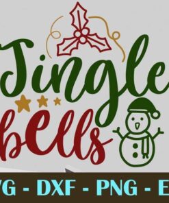 JINGLE BELLS Christmas Day Customizable Layered Svg, Svg Eps Png Dxf