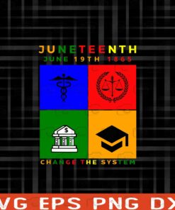 June Teenth, June 19th 1865, Change The System, Medical, Law, Bank, Freedom Day, Education Layered Svg Eps Png Dxf