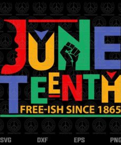 Juneteenth Celebration Free-ish Since 1865 Retro Layered Svg, Svg Eps Png Dxf