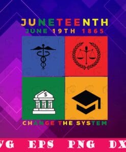 Juneteenth, June 19th 1865, Change The System, Black History, Celebrate Freedom, SVG PNG DXF, EPS, PDF