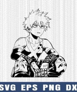 Katsuki Bakugo, Bakugou My Hero Academia, Cool Anime Boy, Bakugou Chibi Drawing Layered Svg Eps Png Dxf