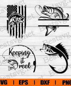 Keep It Reel , Girl Fishing , Fishing Pole , Bass Fishing, Fishing Hook Lover, Fishing Lover, Svg Eps Png Dxf