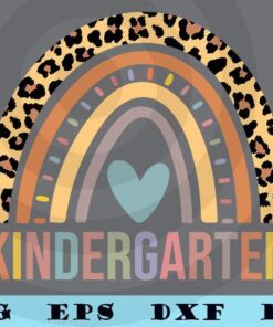 Kindergarten Rainbow Girls Boys Teacher Team Kinder Squad T-Shirt Customizable Layered Svg, Svg Eps Png Dxf