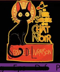 LA PETITE SORCIERE, black cat, 2021 Halloween Art, Halloween Theme, Funny Halloween saying Customizable PNG