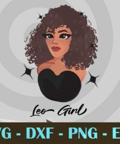 Leo Girl Zodiac cute Girl Watercolor Design Bundles Customizable Layered Svg, Svg Eps Png Dxf