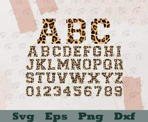 Leopard Alphabet, Leopard Font, Leopard Letters, Layered SVG, DXF, PNG, EPS