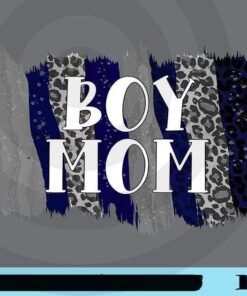 Leopard Brush Boy Mom, Mom of boys, Brush Stroke - Teal Blue Leopard, Mom Gift, Customizable Png