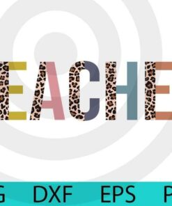 Leopard Pe Teacher Phys Ed Cute Back to School Supplie Women T-Shirt Customizable Layered Svg, Svg Eps Png Dxf