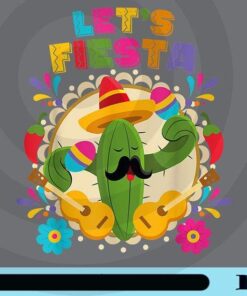 Lets Fiesta, Cinco De Mayo, Guitar Cactus, Sombrero Maraca, music latin mexico Customizable Png