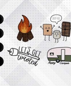 Let's Get Toasted, Group Hug, Camping, Campfire, Happy Camper, Love Camping, Gift for Campers, Layered SVG, DXF, PNG, EPS