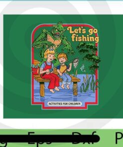 Let's Go Fishing, 2021 Halloween, retro comedy, scary horror art, Halloween Theme, funny cute quote Art, Customizable PNG