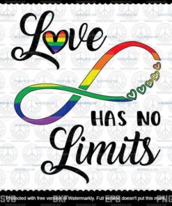 LGBT Pride, Love Has No Limits, Rainbow Infinity, LGBTQ Flag, Gay Pride, LGBt Support, Layered Svg Eps Png Dxf