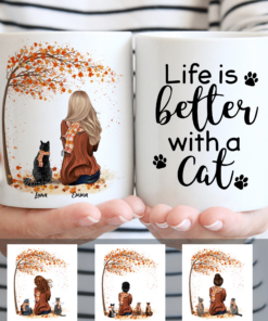 Life Is Better With A Cat, Cat Lovers , Cat Lovers, Girl And Cat SVG PNG DXF, EPS, PDF