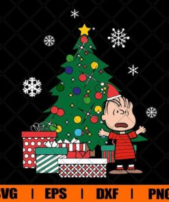Linus Van Pelt Around The Christmas Tree , Merry Christmas, Christmas Gift, Layered SVG, DXF, PNG, EPS