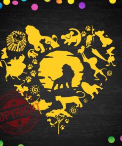 Lion King, Lion King Heart, Simba , Disney Lover,Lion King Fans ,Svg Eps Png Dxf