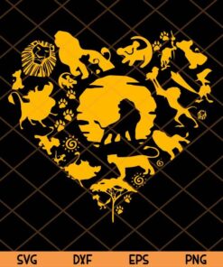 Lion King Svg, Lion King Heart Svg, Simba Svg, Disney Svg Trending Customizable Layered Svg, Svg Eps Png Dxf